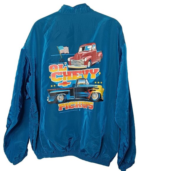 surf style Other - Surf Style Windbreaker Jacket 1 Size Myrtle Beach Chevy Pickup Blue Vintage Zip
